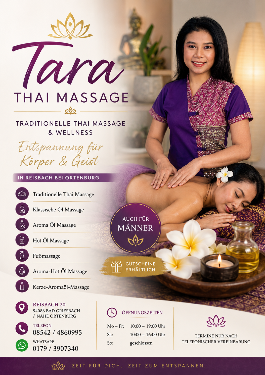 Tara Thai Massage Masseurin im Studio